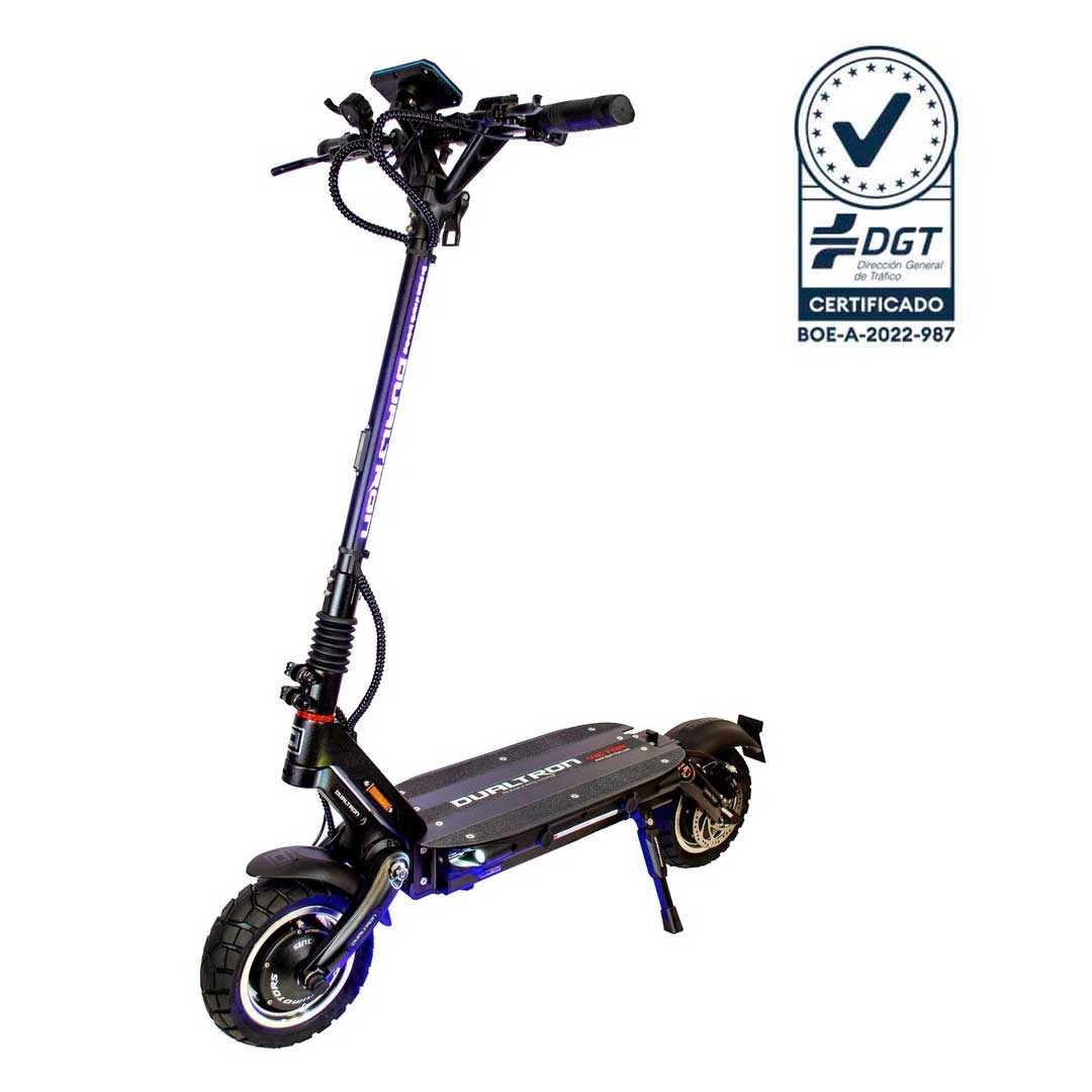 A group of diverse electric scooters of different sizes, colors, and features displayed in a clean, modern online store. The scooters are arranged in a visually appealing way, with bright lighting and a clear background. The image should convey a sense of choice and variety.